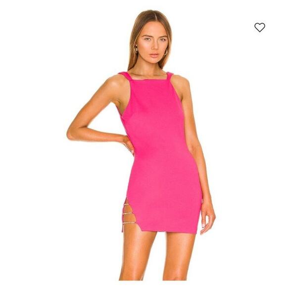 H:ours Revolve sz S pink chain back‎ Cassia mini party dress NWT - Picture 1 of 16
